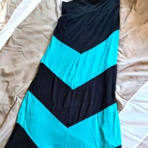 Blue and black long Skirt